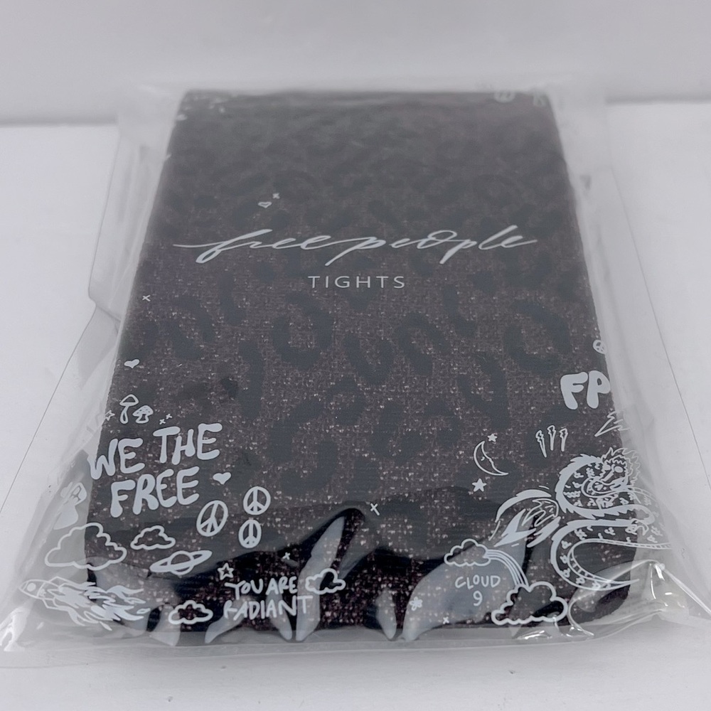 FREE PEOPLE TIGHTS, BROW & BLACK COLOR, ONE SIZE FITS ALL,94%POLYAMID 6%ELASTANE - Picture 9 of 16